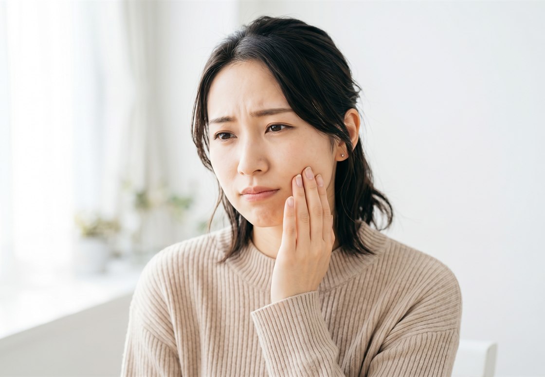 歯の痛みに悩む女性